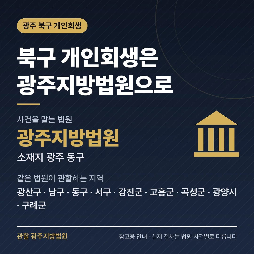 광주 북구 개인회생 관할 법원 — 광주지방법원